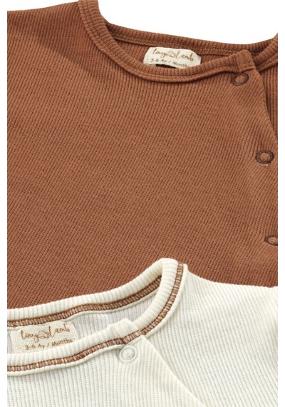 Tinylamb Spice Unisex 2 Parça Organik Pamuk Bebek Ve Çocuk Tulumu 2'li Takım Kiremit-krem Tinylamb Spice Unisex 2 Parça Organik Pamuk Bebek Ve Çocuk Tulumu 2'li Takım Kiremit-krem