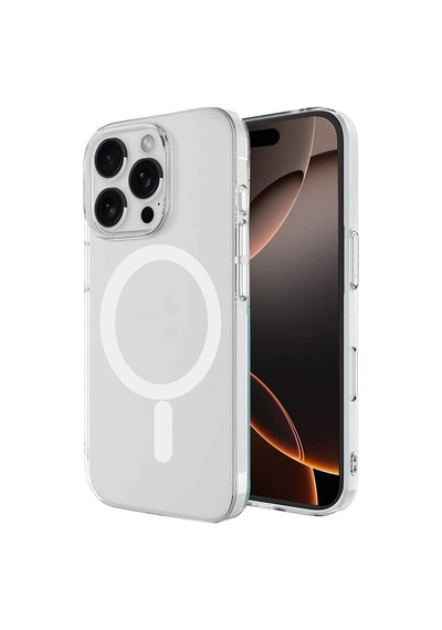 Apple Uyumlu iPhone 16 Pro Kılıf Magneticsafe Şeffaf Silikon Şeffaf