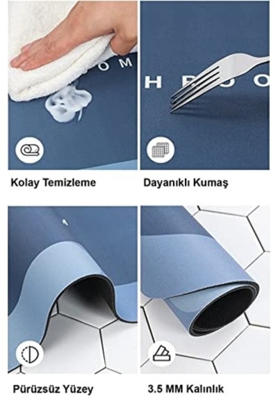 Sihirli Paspas Su Emici Banyo Paspası Kaymaz Tabanlı Abdest Paspası 3,5 Mm 40x60cm Diğer