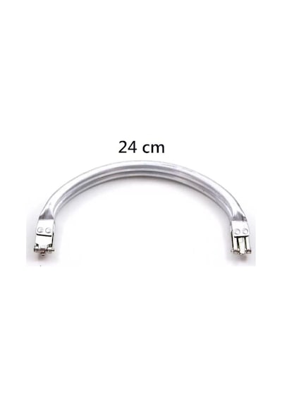2K Gizli Metal Oval Çanta Bursu 24 Cm - Metal Çanta Aparatı Çanta Aksesuarı Açık Ahşap