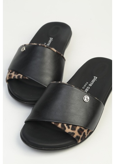 Pierre Cardin Siyah Leopar Kadın Terlik Pc-7802
