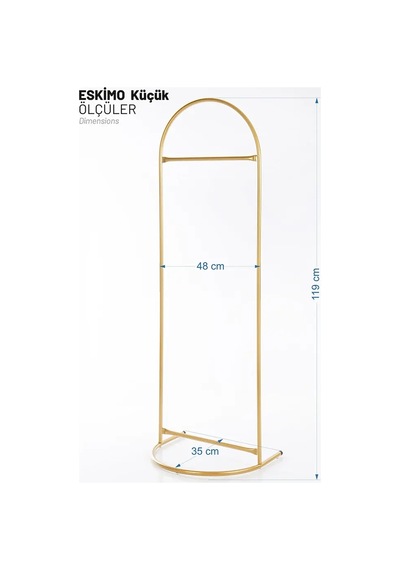 Eskimo İkili Gold Metal Ayaklı Askılık Gold