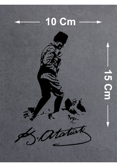 Mustafa Kemal Atatürk Kocatepe Silüet Sticker - Araba Oto Motosiklet Karavan Sticker - 00617 15x10 Cm
