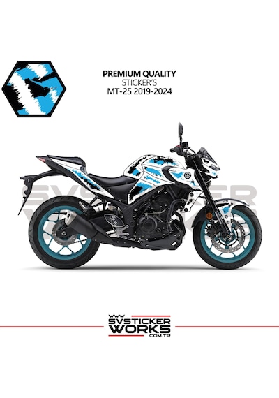 Yamaha Mt25 Kaplama Sticker Air Brush Motor Kaplama Modeli Hazır Kit 2019 / 2024 Uyumlu Mavi