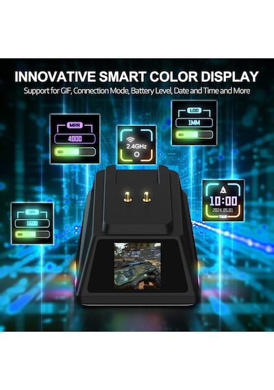 Aj159 Apex 8k Oyun Mouse, 3 Modlu Tft Ekranlı Manyetik Şarj İstasyonu,paw3950 Sensör, 56 Gram Diğer