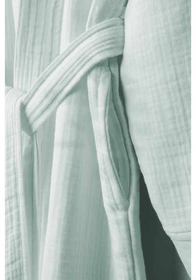 Unisex Kimono Müslin Bornoz + Havlu Seti Mint-mınt Mint