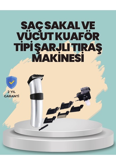 Mey İthalat Profesyonel Erkek Tıraş Makinesi Kablosuz, Paslanmaz Bıçaklı Ve Tam Aksesuar