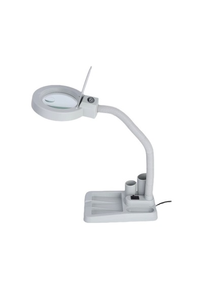 Büro Ev Ofis Lehim Masası İçin Beyaz Esnek 5x / 10x 40 Led Işıklı Büyüteçli Havya Masa Lambası