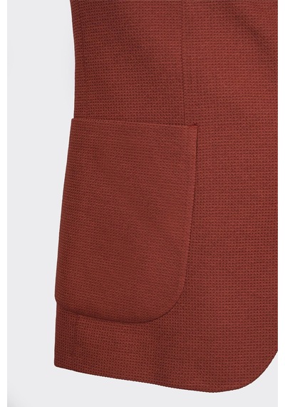 Bordo Casual Slim Fit Bi-stretch Ceket Kiremit