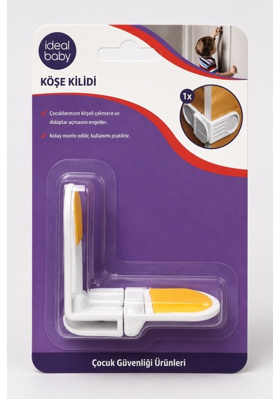 Çok Amaçlı Yapışkanlı Çocuk Güvenlik Kilidi - Delmesiz Dolap Çekmece Kilidi 1 Adet Çok Renkli