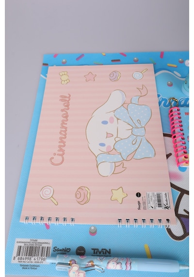 Sweet Bow Collection Lisanslı Cinnamoroll 21 Parça Kırtasiye Seti Okul Etiketi,resim Defteri,çıtçıt Dosya Diğer