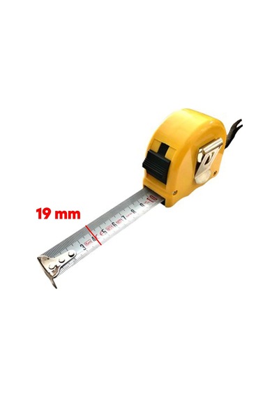 Şerit Metal Bükülebilir Metre 5 Metre En 19 Mm Düğmeli Ölçüm Ölçme Plastik Kasalı Yüksek Kalite Diğer