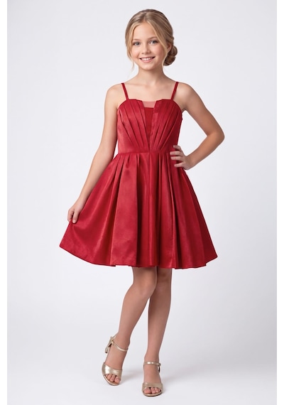 Mnk Baby & Kids Kız Çocuk Meis Kristal Abiye Elbise M00860 Kırmızı