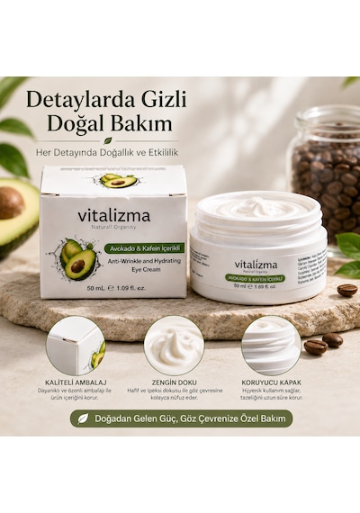 Avokado & Kafein Göz Çevresi Bakım Kremi 50 Ml Nemlendirici & Kırışıklık Karşıtı