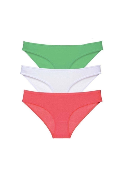 Hubrendy Beru 3 Adet Süper Eko Set Likralı Kadın Slip Külot 546 Çok Renkli