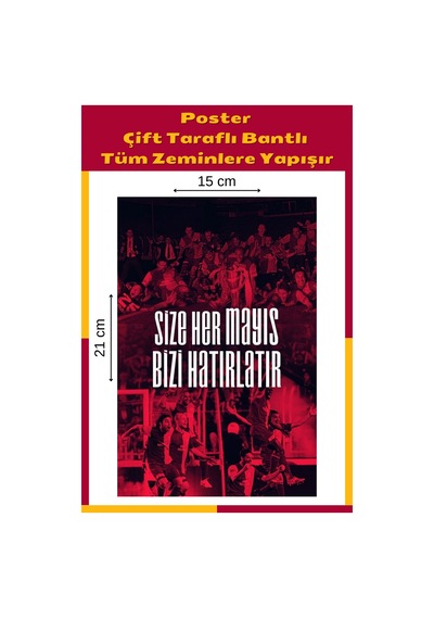 Size Her Mayıs Bizi Hatırlatır Poster, Çift Taraflı Bantlı, Tüm Zeminlere Yapışır, 15 X 21 Cm .