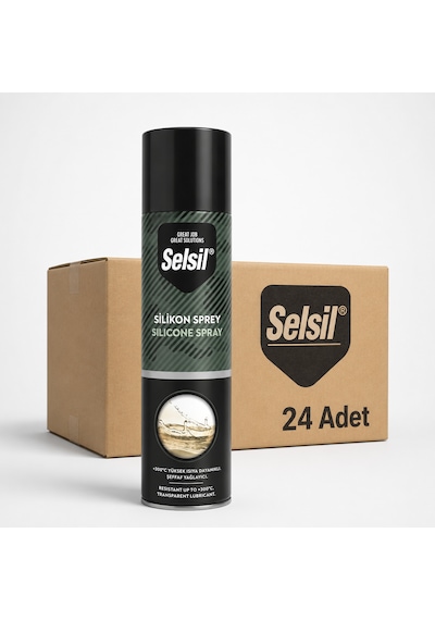 Selsil Silikon Sprey 500 Ml Şeffaf Yağlayıcı Su İtici Ve Ses Önleyici Bakım Spreyi 24 Adet