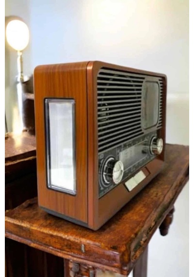Mey İthalat Ahşap Görünümlü Retro Bluetooth Radyo Usb,aux Ve Sd Kart Girişli