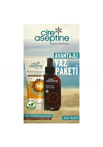 Cire Aseptine Kuru Ve Normal Ciltler Yüz Güneş Koruyucu 50 Ml + Bronzlaştırıcı 90 Ml