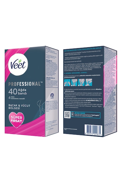 Veet Bacak Vücut Bölgesi Hassas Ciltler Ağda Bandı 2 x 40 Adet