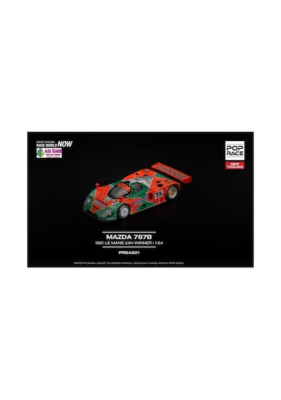 Pop Race 1/64 - Mazda 787b 1991 Le Mans 24h Wınner Çok Renkli