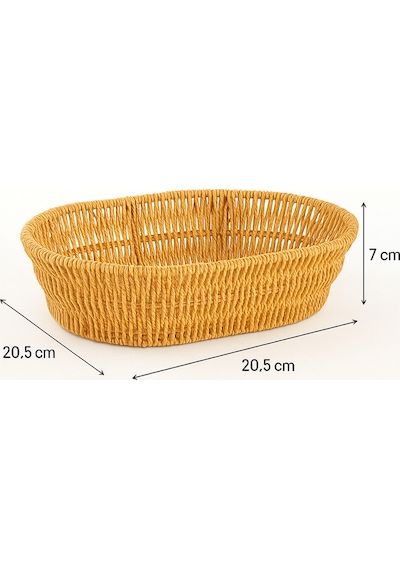 Oval Örgü Hasır Ekmek & Servis Sepeti 21 Cm Bej