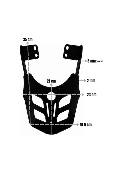 Bajaj Pulsar Ns Dominar Uyumlu Arka Çanta Demiri Siyah 2mm (2017-26)