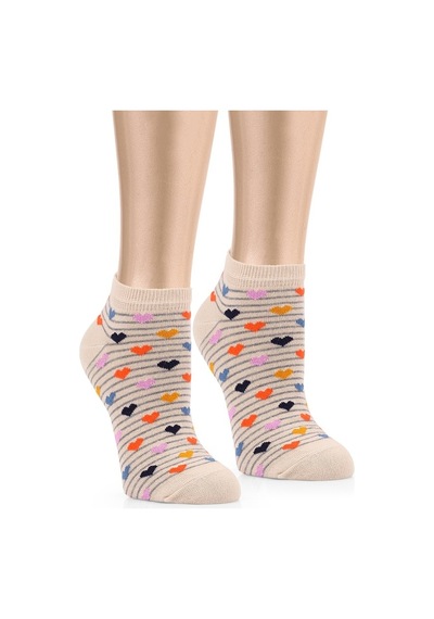 Ozzy Socks 5 Çift Eğlenceli Desenler Kadın Patik Çorap Ozzyp003 Çok Renkli