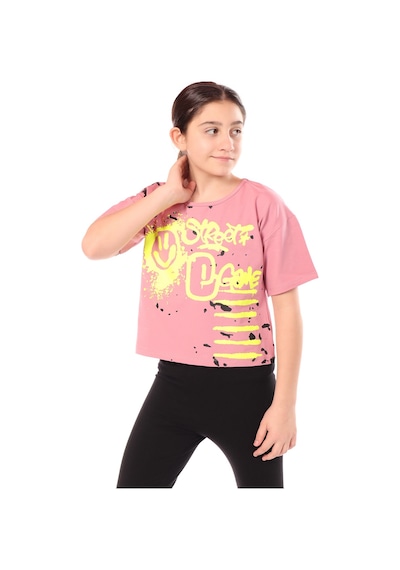 Toontoy Kids Toontoy Kız Çocuk Baskılı Tişört Gülkurusu