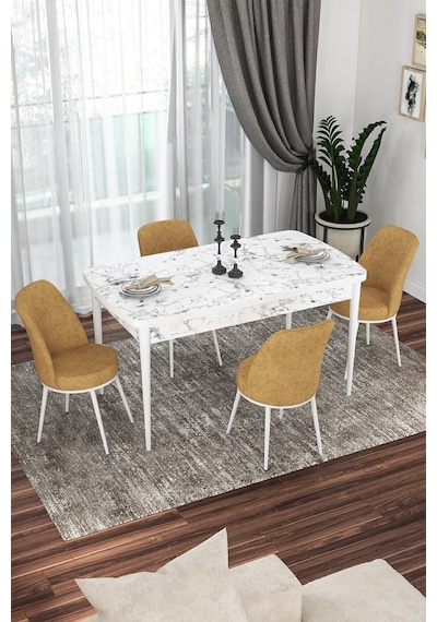 Canisa Kor Serisi 70x114 Açılabilir Mutfak Masası Takımı Beyaz Mermer Desen Masa 4 Cappucino Sandalye Masa Beyaz Mermer Desenli Sandalyeler Cappucıno Canisa Kor Serisi 70x114 Açılabilir Mutfak Masası Takımı Beyaz Mermer Desen Masa 4 Cappucino Sandalye Masa Beyaz Mermer Desenli Sandalyeler Cappucıno