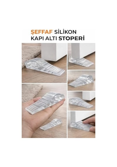 Şeffaf Silikon Kapı Altı Stoperi Tutucu Kapı Durdurucu