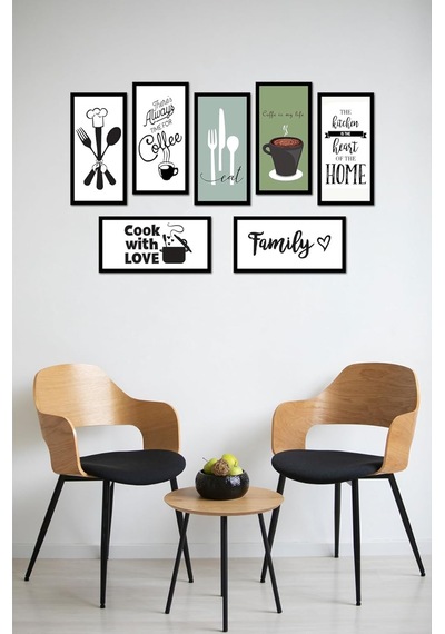 Kututr Modern Mutfak Temalı Dekoratif Duvar Tablo Seti, 7 Parça, Mdf, Çerçeve Görünümlü, Çok Renkli Kututr Modern Mutfak Temalı Dekoratif Duvar Tablo Seti, 7 Parça, Mdf, Çerçeve Görünümlü, Çok Renkli