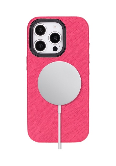 Apple İphone 16 Pro Uyumlu, Hakiki Deri, El Yapımı Kılıf, Pembe Diğer