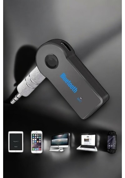 Kablosuz Bluetooth Aux Araç Kiti Siyah Hafıza Kartlı