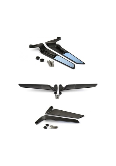 Alkan Mb H2 Kanat Ayna Büyük Model Ayna 8 Mm 10 Mm Ters Düz Tüm Motosikletler Uyumlu Çok Renkli