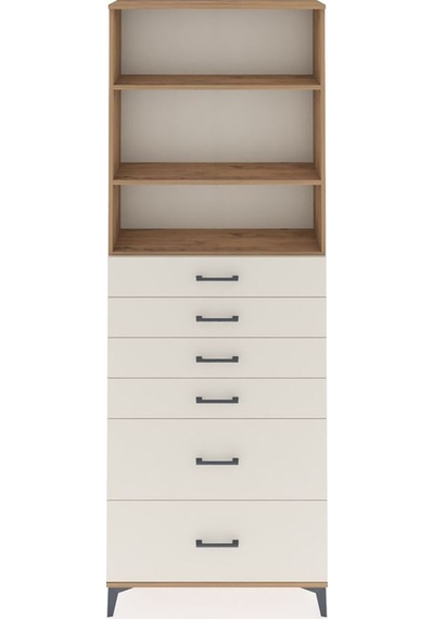 Arges Dolap 3 Raflı 6 Çekmeceli 88x30x243 Çam-aytaşı Çam