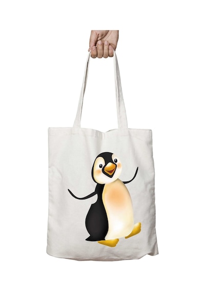 Art Hediye Penguen İki Taraf Kalıcı Yıkanabilir Okul Plaj Omuz Bez Çanta Çok Renkli
