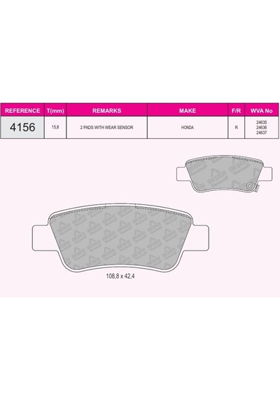 Beşer 4156 Fren Balatası Arka Cr-V 07-