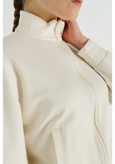 Hummel Sabrına Zıp Jacket Kadın Fermuarlı Ceket Krem