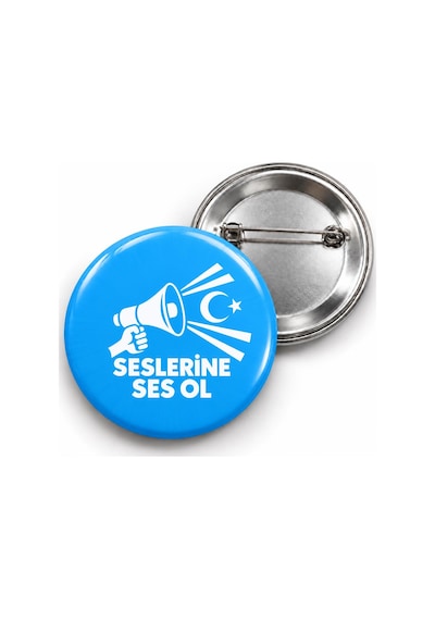 Seslerine Ses Ol - Doğu Türkistan - 58mm Rozet Çok Renkli