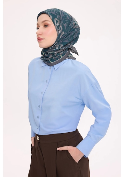 Silk Home Dört Mevsim Antik Motif Viskon Velora Eşarp 6420 Petrol Yeşili