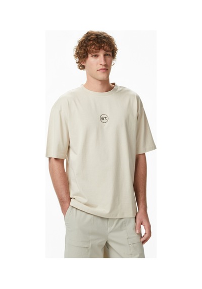 Unıted4 Regular Fit Erkek Krem T-shirt Laspa Çok Renkli
