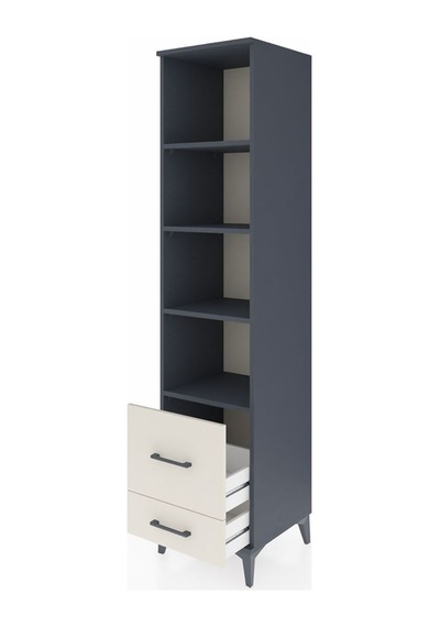 Hyperion Dolap 4 Raflı 2 Çekmeceli 44x44x195 Antrasit-aytaşı Antrasit