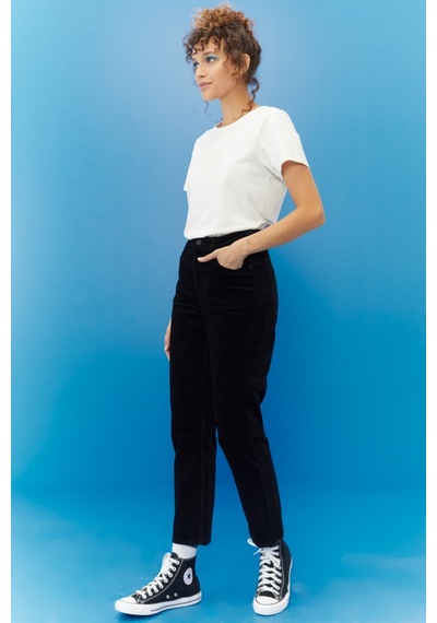 Lee Carol Cropped Straight Fit Yüksek Bel Esnek Jean Kot Pantolon L30UBF01 Siyah