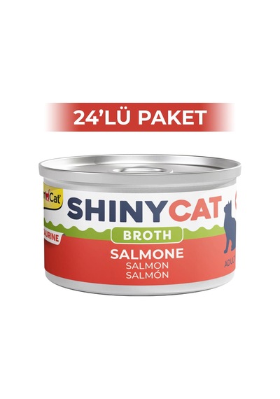 Gimcat Shinycat Broth Sos İçinde Somonlu Kedi Konservesi 24 x 70 G