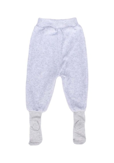 Bebegen Unisex Bebek Sade Gri Kadife Kendinden Çoraplı Tek Alt Çok Renkli