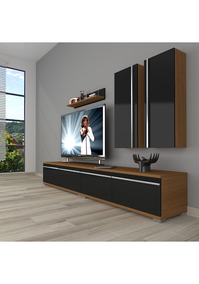 Decoraktiv Eko 5220t Mdf Tv Ünitesi Tv Sehpası Ceviz - Siyah