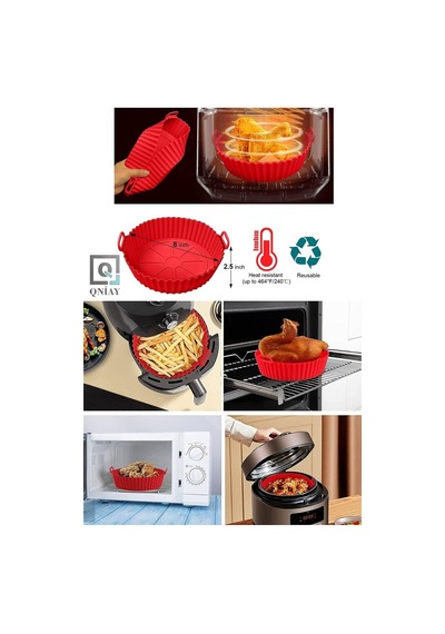 Airfryer Kalıbı Yağsız Kızartma Sıcak Hava Fritöz Silikon Sepet Mat Yapışmaz Pişirme Fırın Matı Sili Diğer