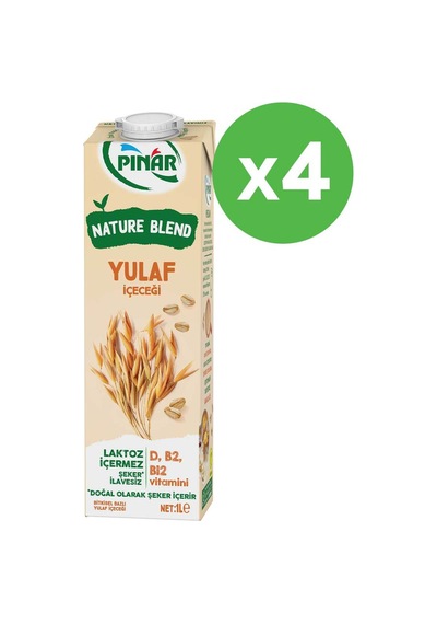 Nature Blend Bitkisel Bazlı Yulaf İçeceği 1 L Vegan Laktozsuz İlave Şekersiz X 4 Adet