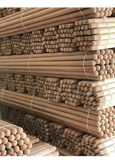Atasoyticaret Ahşap Fırça Paspas Ağaç Kayın Çam Çekpas Sopası 1 Adet 120cm Süpürge Sapı